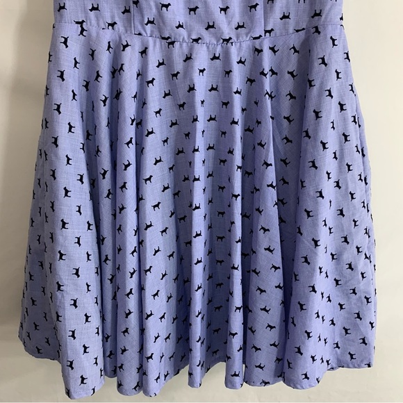 Ducks in a Row Purple Dog Print Heart Cutout Fit & Flare Dress, size S - Picture 7 of 14